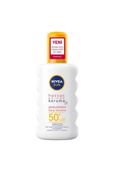 NİVEA SUN HASSAS ANINDA KORUMA GÜNEŞ SPREYİ SPF 50+ 200 ML