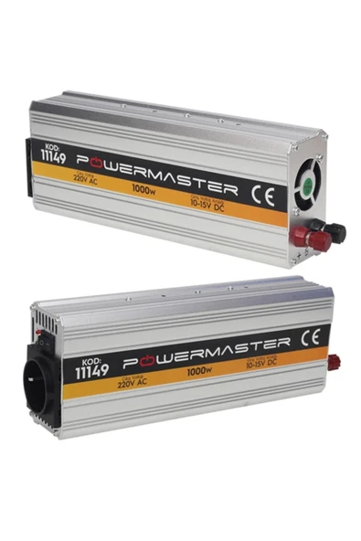 Powermaster Pm-11149 12 Volt 1000 Watt Modıfıed Sınus Inverter 10-15v Arası-220v Ac Uyumlu