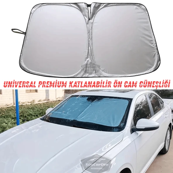 Oto Katlanabilir Premium Ön Güneşlik Ön Arka Cam Gölgelik Metalize Yeni Nesil Güneş Koruyucu Oto Araba Suv Tır 80 cm x 140 cm Çantalı - 7