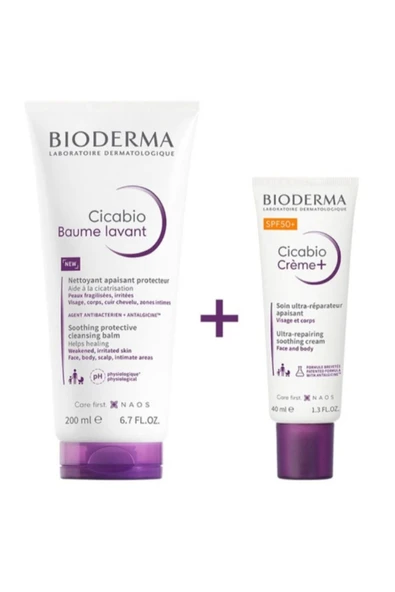 Bioderma Cicabio Dövmeli Ciltler İçin Temizleyici ve Onarıcı Bakım Kiti ürün görseli 1