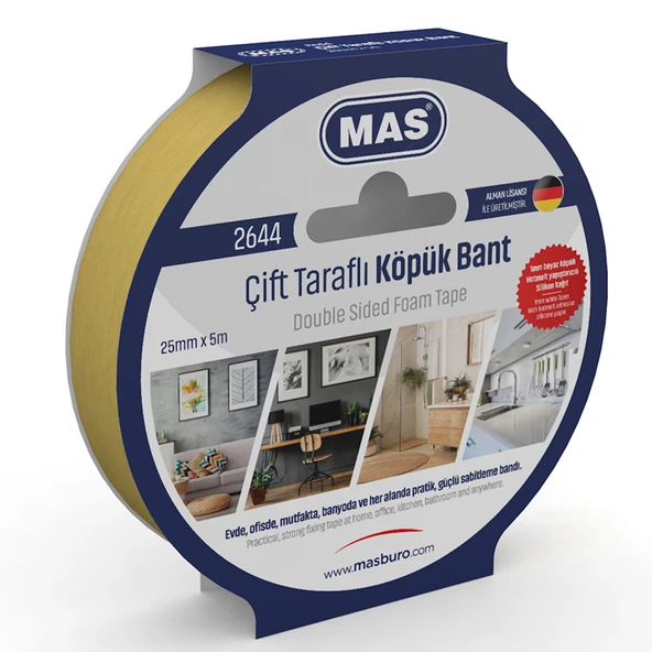 Mas Çift Taraflı Köpük Bant 25 MM x 5 M 2644 ürün görseli