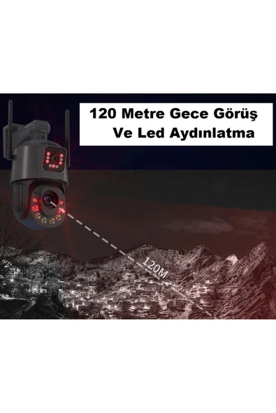 WİFİCAM 6 MP Çift Kameralı 36X Optik Zoom Büyük Kasa Ptz Wifi Kamera Icsee Xmeye Yazılım - 7
