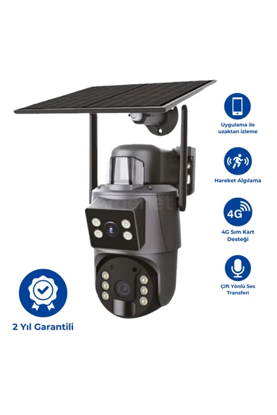 shop KAMERA 3+3 Megapiksel Dual Lens 4G Solar Sim Kartlı IP Kamera. - 1