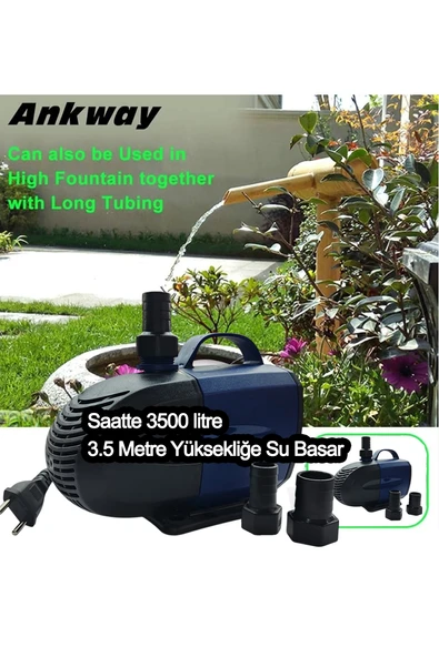 Süs Havuzu Motoru Sump Motor Şelale Motor 3.5 metre Yüksekliğe Su Yükseltebilir ürün görseli