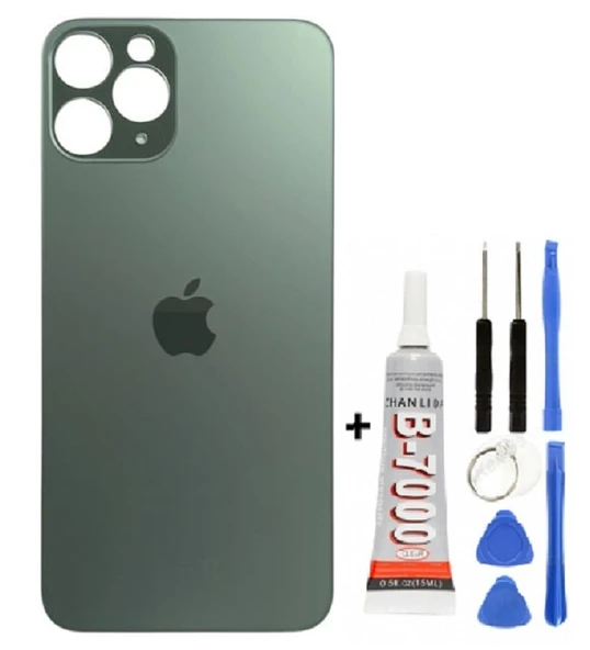 İphone 11 Pro Max Arka Kapak Cam +Yapıştırıcı B700 + Tamir Seti - Resim 4