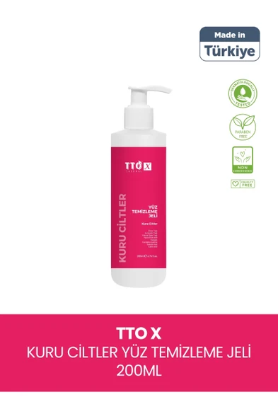 TTO-X Yüz Temizleme Jeli – Kuru Ciltler 200 ml - 1