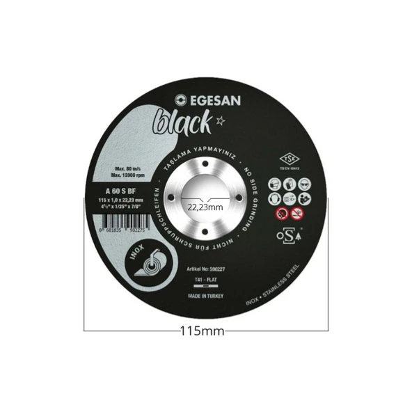 Egesan 115X1X22 Inox Black Ince Kesici 5 Adet ürün görseli