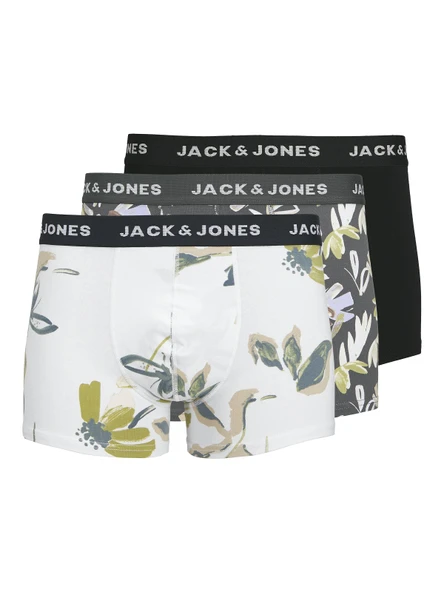 JACK JONES Erkek Desenli Pamuklu 3 lü Boxer Set 12273114