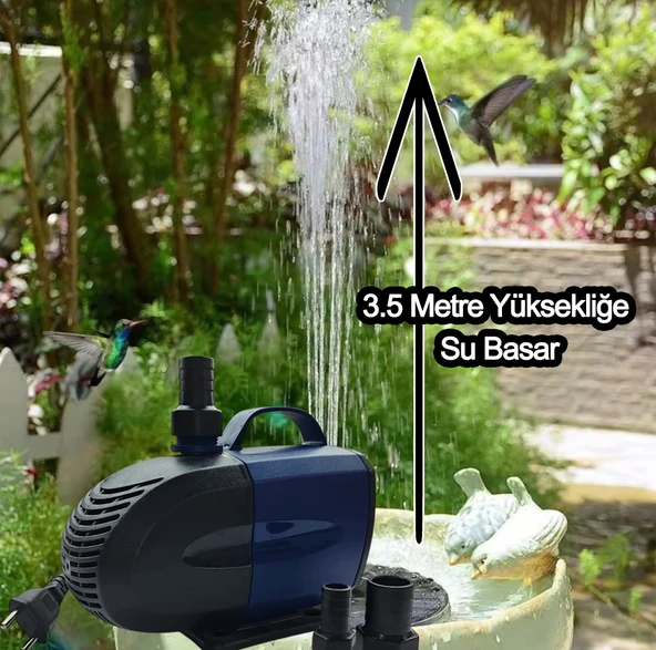 Süs Havuzu Motoru Sump Motor Şelale Motor 3.5 metre Yüksekliğe Su Yükseltebilir - Resim 2