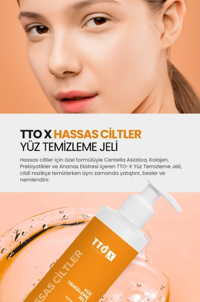 TTO-X Yüz Temizleme Jeli – Hassas Ciltler 200 ml - Resim 2