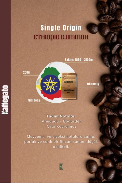 Kaffegato Etiyopya Djimmah Kahve Çekirdeği 250g - 2