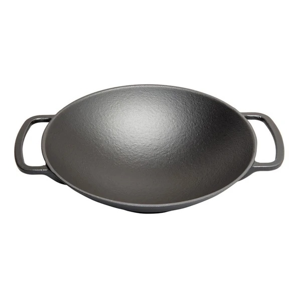 SÜREL DÖKÜM 28 CM YUVARLAK WOK TAVA MAT SİYAH