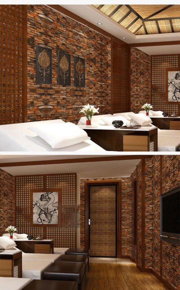 Renkli Duvarlar NW47 Koyu 3D Kendinden Yapışkanlı 3D Duvar Kaplama Kağıdı Paneli - Resim 4