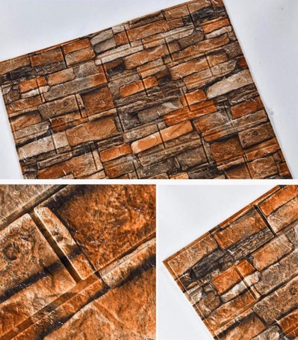 Renkli Duvarlar NW47 Koyu 3D Kendinden Yapışkanlı 3D Duvar Kaplama Kağıdı Paneli - Resim 5