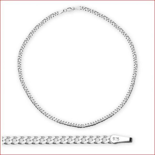 925 Ayar Gümüş Gurmet Zincir Kolye 60 CM 4 MM - 3