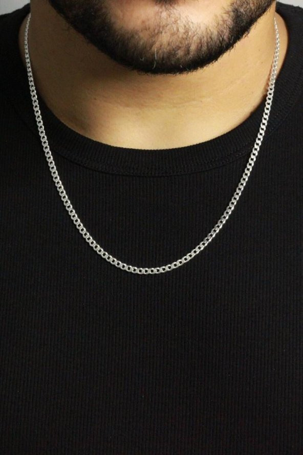 925 Ayar Gümüş Gurmet Zincir Kolye 60 CM 4 MM - 5