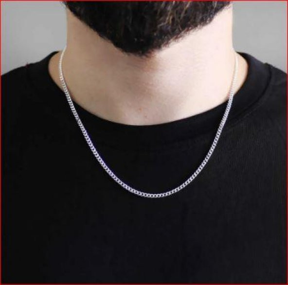 925 Ayar Gümüş Gurmet Zincir Kolye 60 CM 4 MM - 7