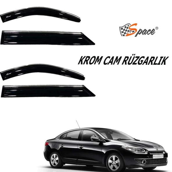 Renault Fluence 2010 4'lü Kromlu Cam Rüzgarlığı A+ Yeni Dizayn