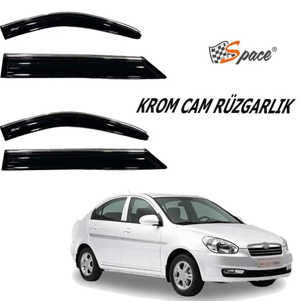 Hyundai Accent Era 2006 4'lü Kromlu Cam Rüzgarlığı A+ Yeni Dizayn