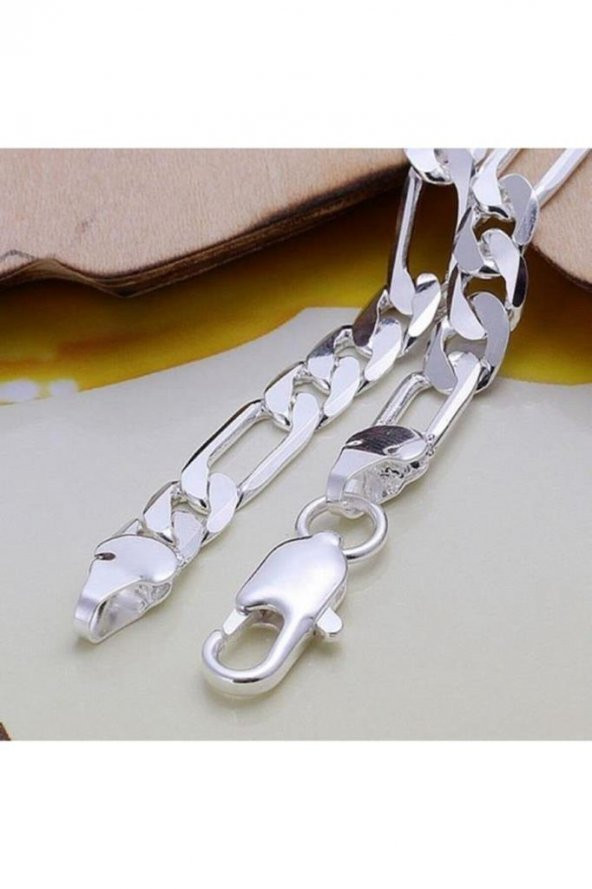 925 Ayar Gümüş Figaro Zincir Bileklik 5 MM 20 CM - 2