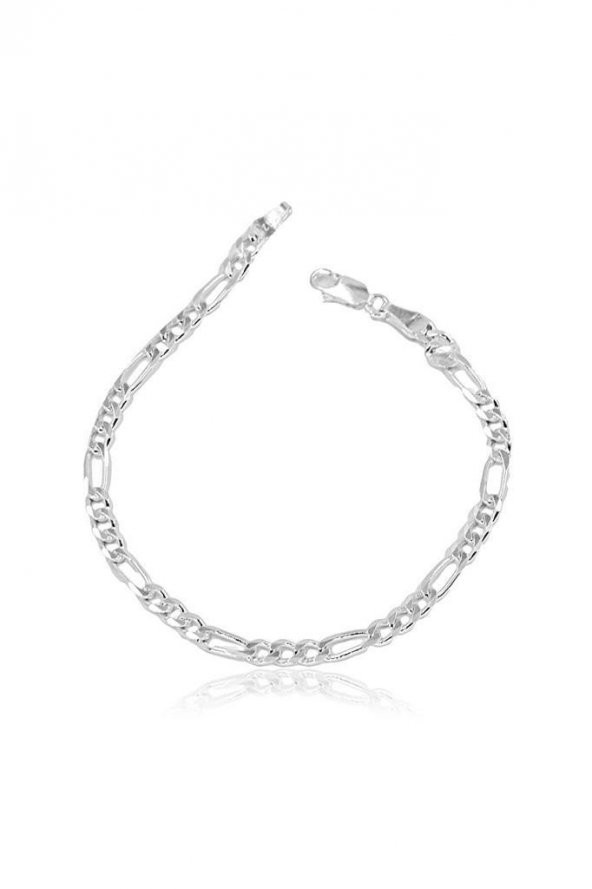 925 Ayar Gümüş Figaro Zincir Bileklik 5 MM 20 CM - 4