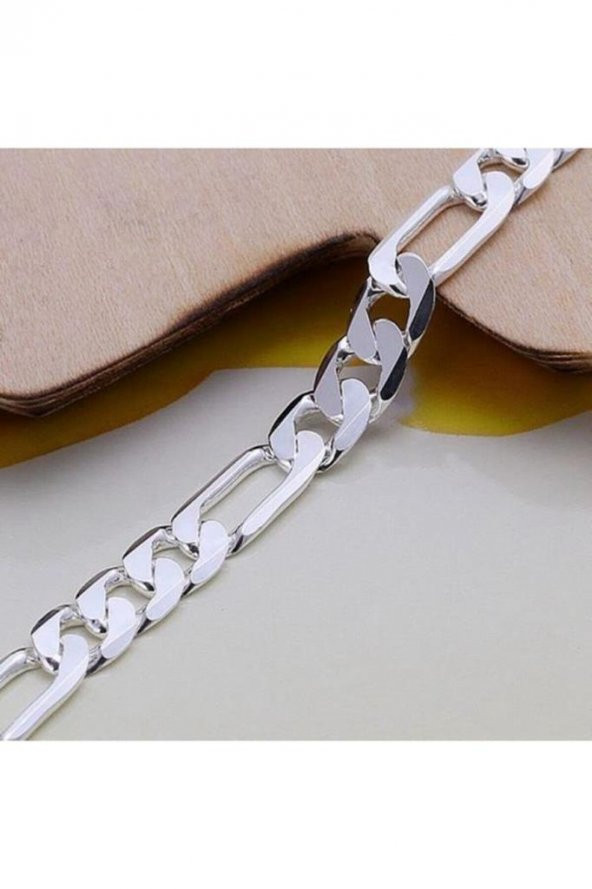 925 Ayar Gümüş Figaro Zincir Bileklik 5 MM 20 CM - 5