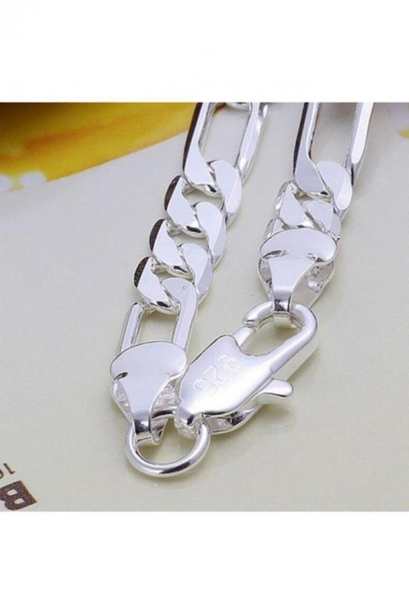 925 Ayar Gümüş Figaro Zincir Bileklik 5 MM 20 CM - 6