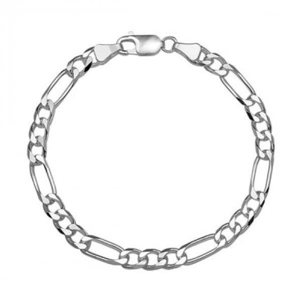 925 Ayar Gümüş Figaro Zincir Bileklik 5 MM 20 CM - 7