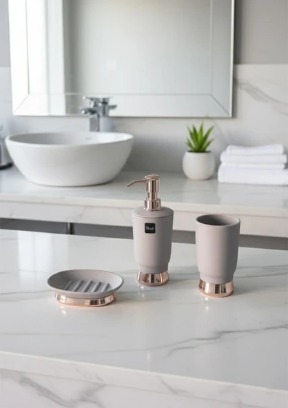 Esta Rose Banyo Seti - 5 Parça Banyo Takımı - Resim 3