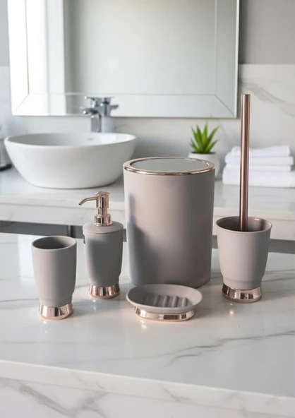 Esta Rose Banyo Seti - 5 Parça Banyo Takımı - Resim 4