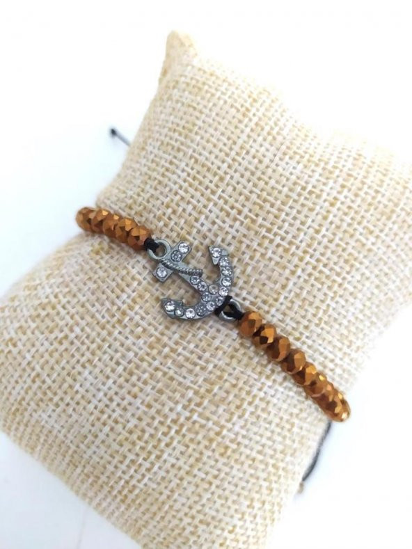 Çapa Figürlü Sıralı Boncuk İp Bileklik Ayarlanabilir Uğur 9592 - 3