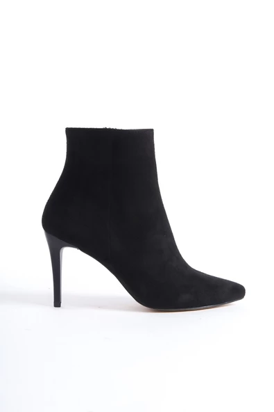 Siyah Süet Bootie İnce Topuklu Bot - Nairobi - Resim 4