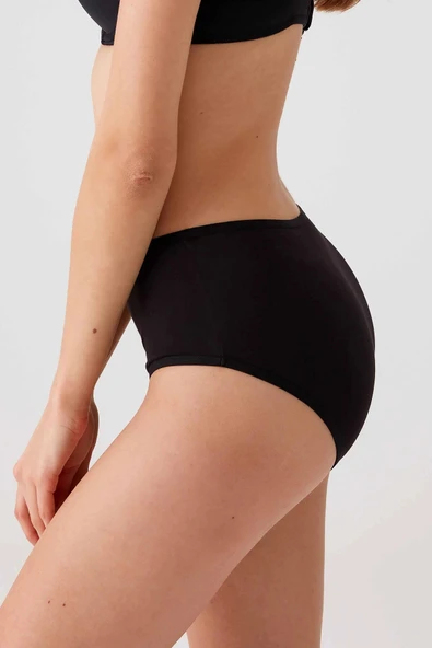 Pierre Cardin Maxi Cut 3'lü Ekonomik Paket Yüksek Bel Pamuklu Basic Slip Külot - 7