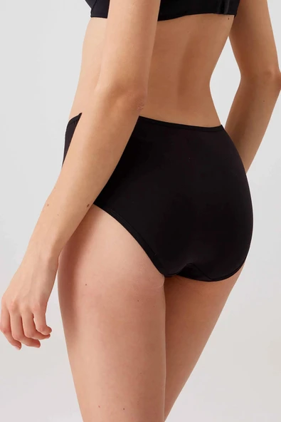 Pierre Cardin Maxi Cut 3'lü Ekonomik Paket Yüksek Bel Pamuklu Basic Slip Külot - 8