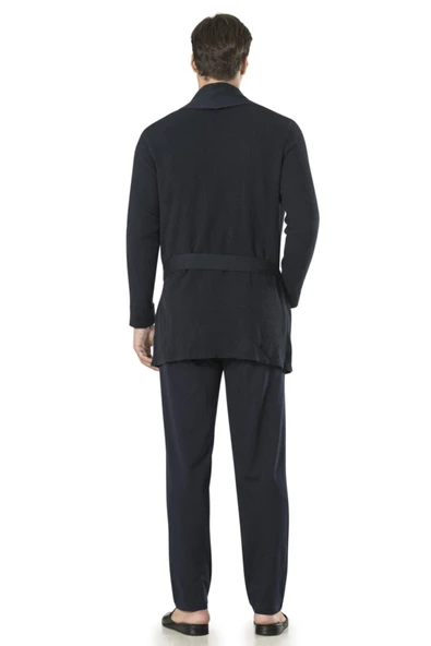 Pierre Cardin Erkek Damat Çeyiz Triko Ropdöşambır 5'li Pijama Takım Özel Kutulu - 11