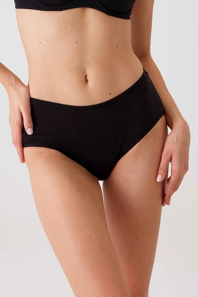 Pierre Cardin Maxi Cut 3'lü Ekonomik Paket Yüksek Bel Pamuklu Basic Slip Külot - 6