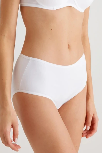 Pierre Cardin Maxi Cut 3'lü Ekonomik Paket Yüksek Bel Pamuklu Basic Slip Külot - 3