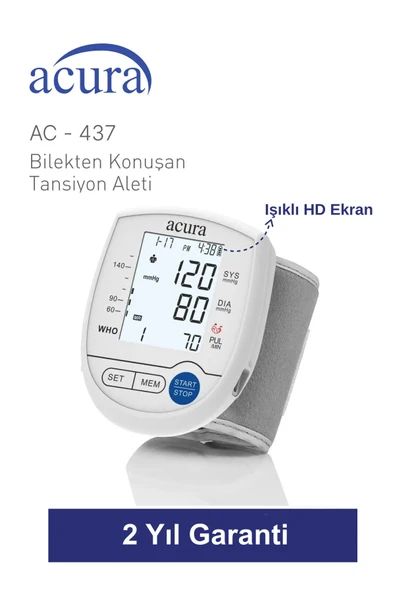 Acura AC-437S Bilekten Konuşan Dijital Tansiyon Aleti - Resim 3