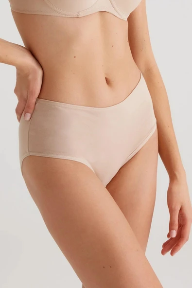 Pierre Cardin Maxi Cut 3'lü Ekonomik Paket Yüksek Bel Pamuklu Basic Slip Külot - 9