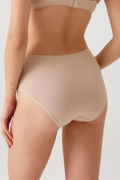 Pierre Cardin Maxi Cut 3'lü Ekonomik Paket Yüksek Bel Pamuklu Basic Slip Külot - 10