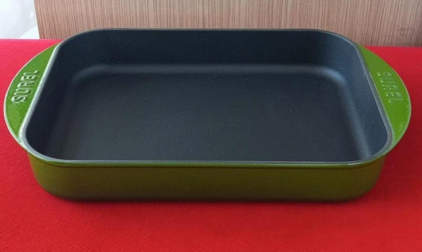 SÜREL DÖKÜM 23X31 CM DİKDÖRTGEN DÜZ TEPSİ YEŞİL