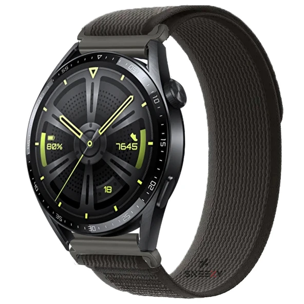 Huawei Watch GT Runner-Sport 46mm- GT2 E 22mmUyumlu Wander Trail Loop Kordon  Siyah ürün görseli 1