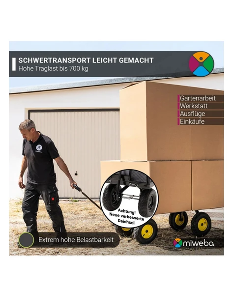 El Arabası 700 Kg Katlanabilir Taşıma Arabası Arazi Gezi Arabası - 6