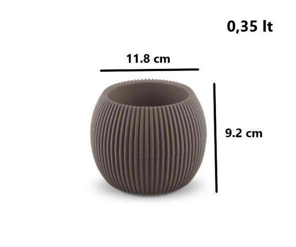 Omnipazar KRS Mercan Dekoratif Sukulent Kaktüs Plastik Saksı Takımı 3'lü Set Kahverengi - Resim 6