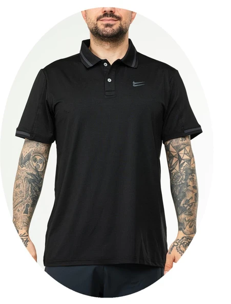 Nike EF-4481 Erkek Battal Polyester Mesh Polo Yaka T-Shirt - 4