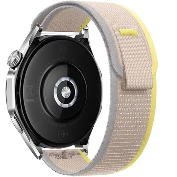 Samsung Galaxy Watch 46mm R800 – Watch 3 45mm R840 22mmUyumlu Wander Trail Loop Kordon  Sarı - Resim 2