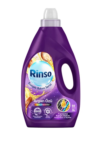 Rinso Sıvı Çamaşır Deterjanı Komple Bakım Serisi Argan Özü Tüm Renkliler Için 3 lt