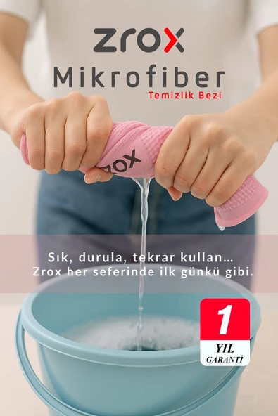 Zrox Silvera 3’lü Mikrofiber Temizlik Bezi 1 Yıl Garantili (40x60cm) - 2