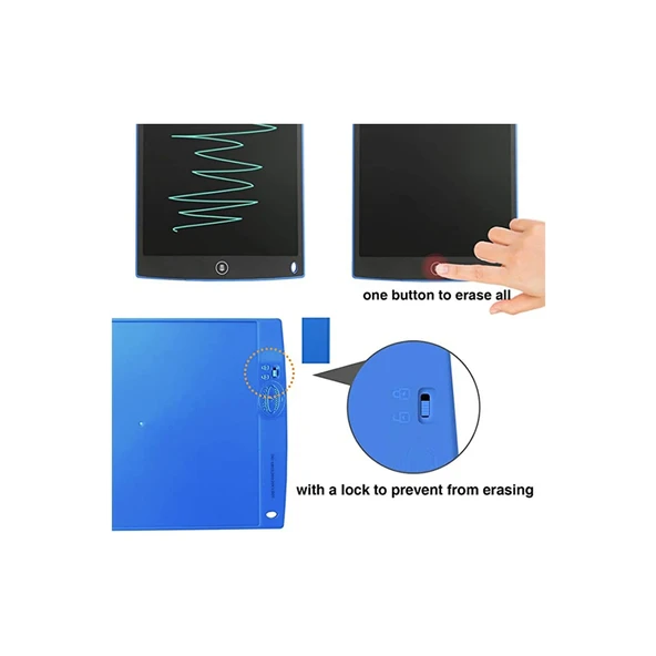 12 Inc Writing Lcd Grafik Dijital Kalemli Çizim Tableti Yazı Tahta Not Yazma Eğitim Tableti - 2