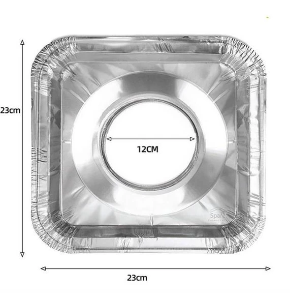 Zhltools 10 Adet Kare Ocak Üstü Yağ Koruyucu Alüminyum Levha 23x23Cm - 4